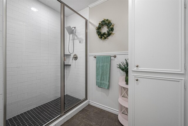 bathroom featuring walk in shower