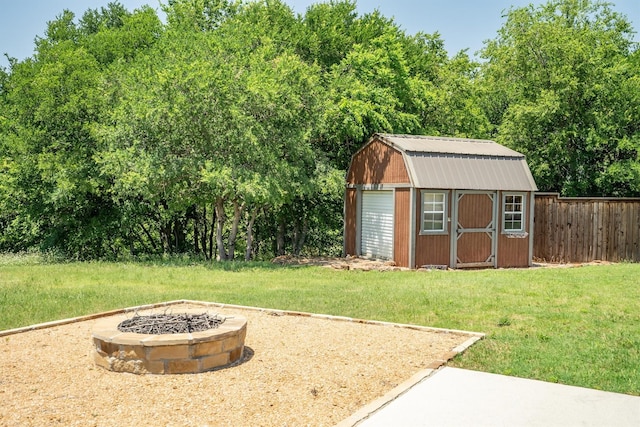 7710 Valley Ridge Dr, Northlake, TX 76247 - view of shed with a fire pit