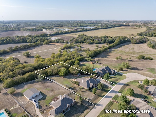7710 Valley Ridge Dr, Northlake, TX 76247 - aerial view of property's location with property parcel outlined
