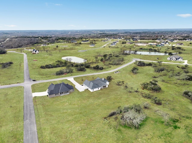 drone / aerial view with a rural view