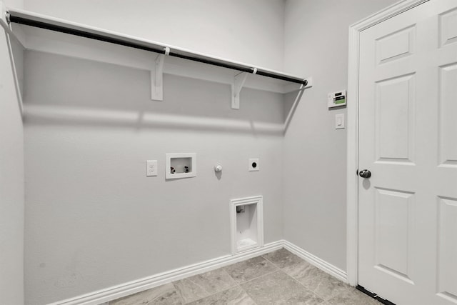 washroom with hookup for a gas dryer, washer hookup, and electric dryer hookup