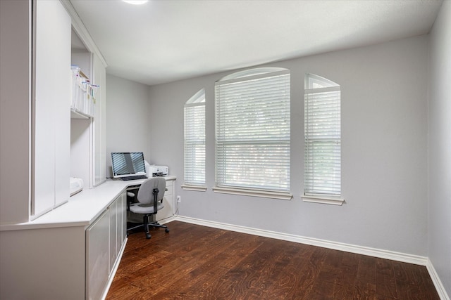 office featuring dark wood-type flooring