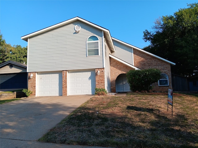 view of side of home featuring a garage