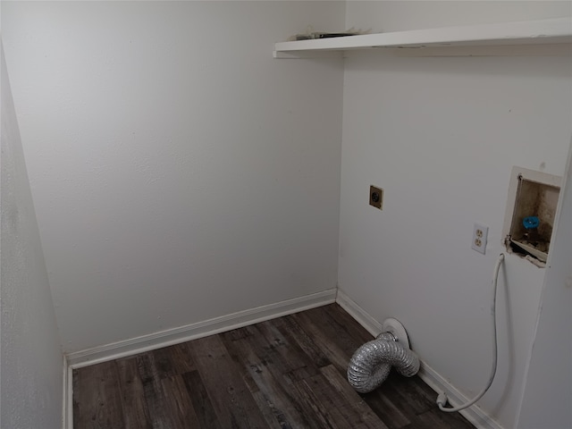 laundry room with washer hookup, dark hardwood / wood-style flooring, and electric dryer hookup