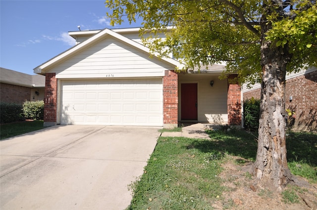 single story home with a garage