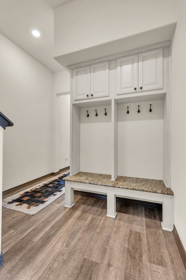 mudroom featuring light hardwood / wood-style flooring