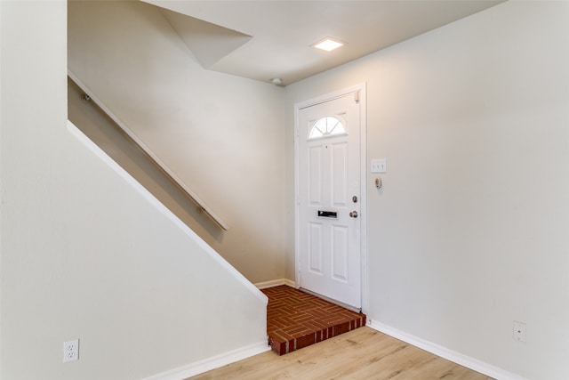 entryway featuring light wood-type flooring