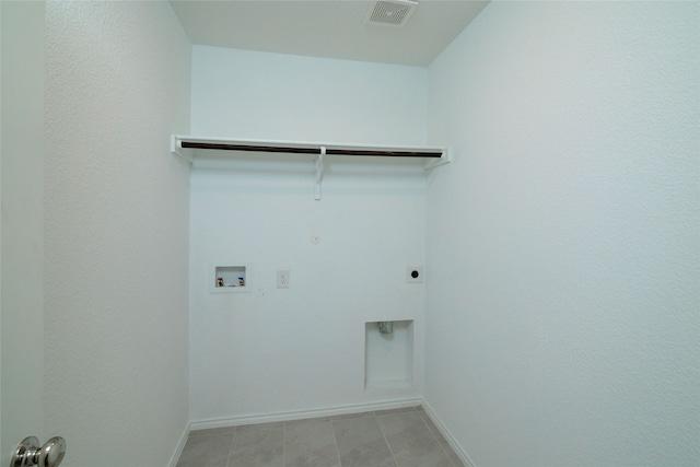 washroom with washer hookup, hookup for a gas dryer, and electric dryer hookup