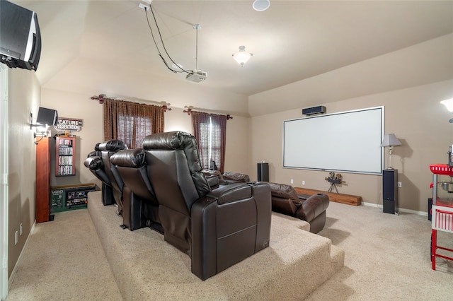 view of carpeted home theater