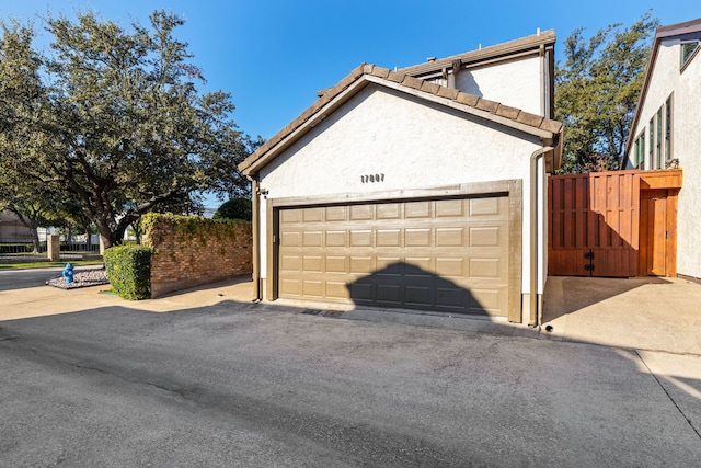 view of garage