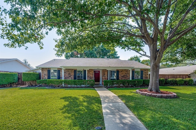 ranch-style house with a front yard