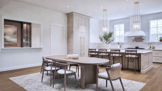 dining area featuring light hardwood / wood-style flooring