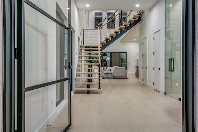 entryway featuring light wood-type flooring