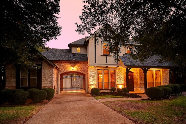 view of english style home