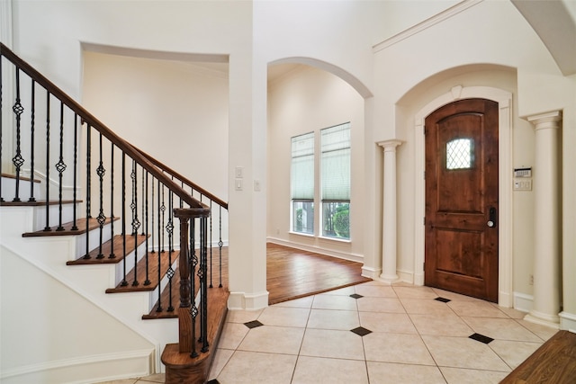 entryway with light hardwood / wood-style floors