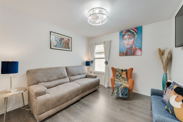 living room featuring hardwood / wood-style flooring