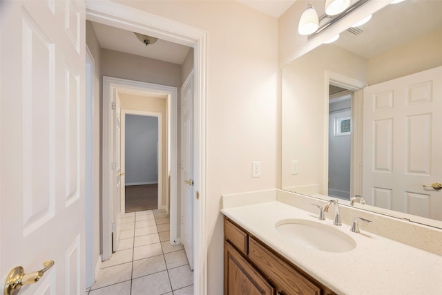 bathroom featuring vanity and tile patterned floors