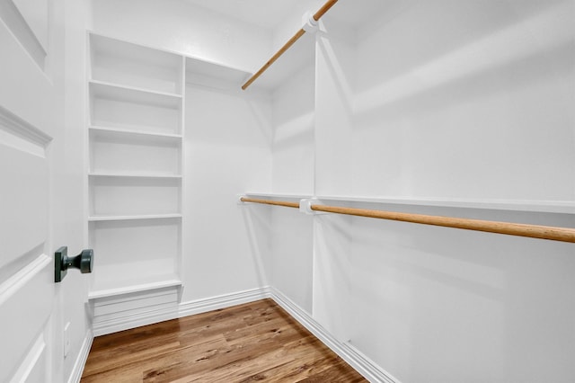 walk in closet featuring hardwood / wood-style flooring