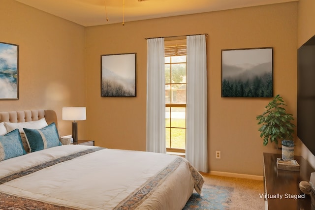 bedroom with carpet flooring