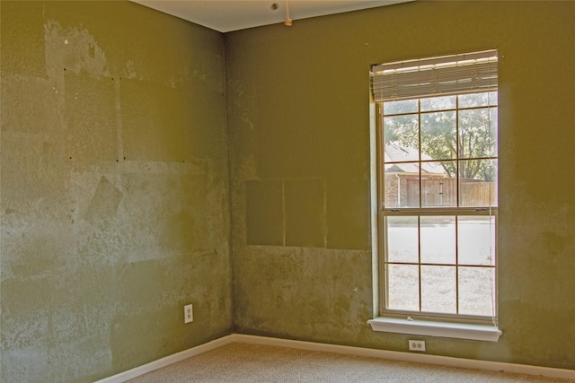 carpeted spare room featuring plenty of natural light