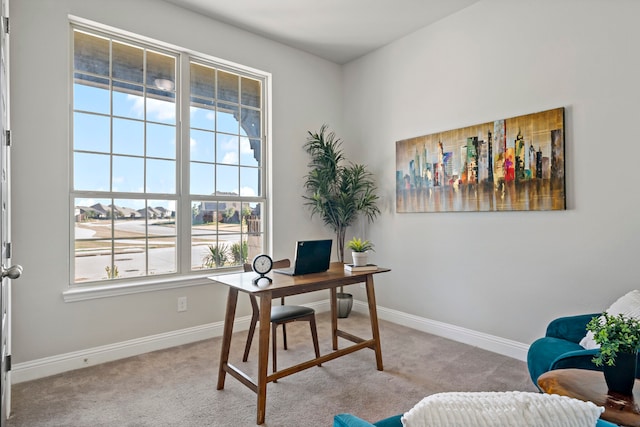 view of carpeted office