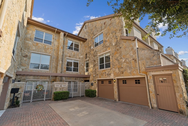 view of property featuring a garage