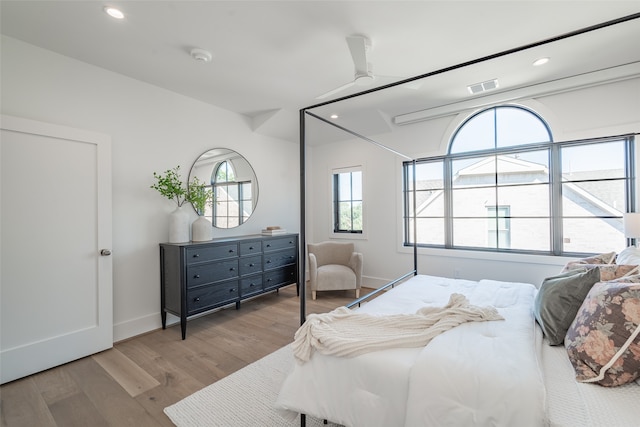 bedroom featuring light hardwood / wood-style flooring