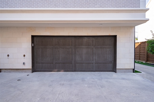 view of garage