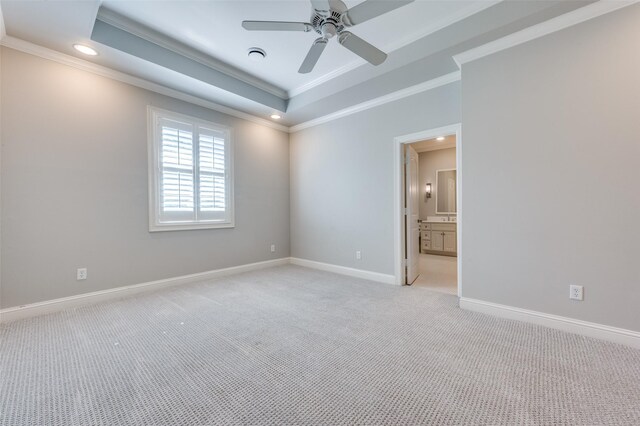 3025 Westminster Ave, University Park, TX 75205 - unfurnished room with crown molding, a ceiling fan, recessed lighting, light carpet, and baseboards