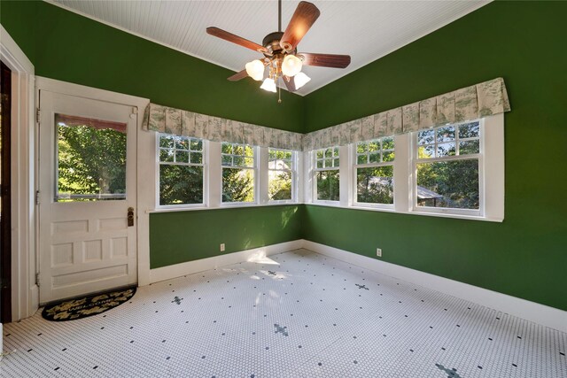 kitchen featuring white cabinets, ceiling fan, kitchen peninsula, and stainless steel refrigerator with ice dispenser