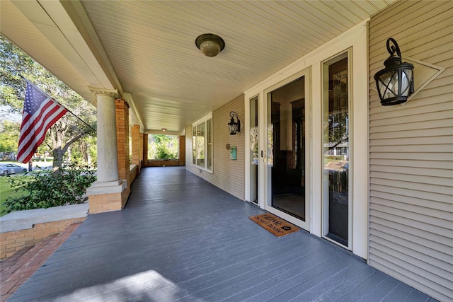 view of patio featuring covered porch