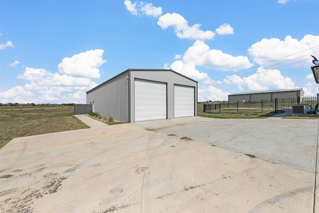 garage featuring central air condition unit