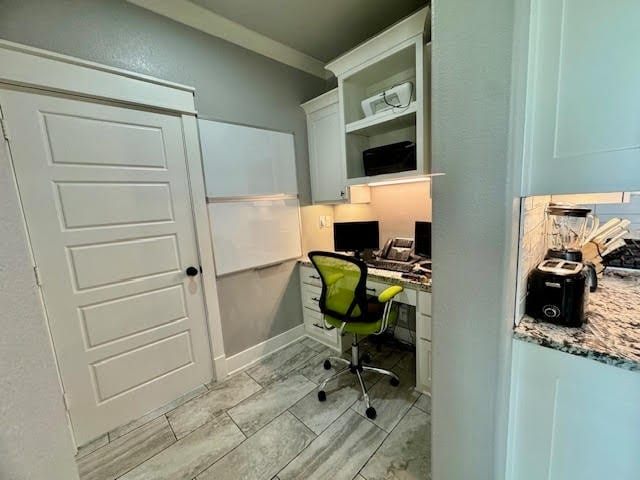 office with built in desk