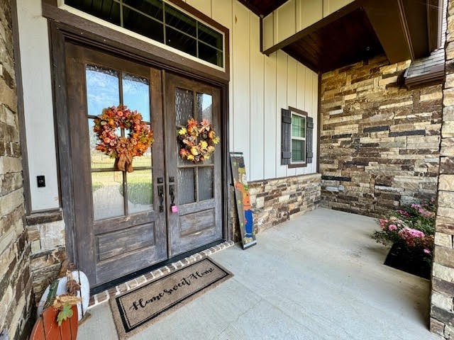 entrance to property with french doors