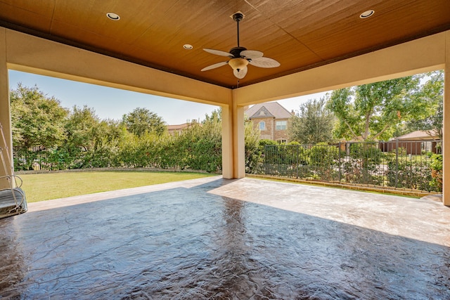 view of patio / terrace with ceiling fan