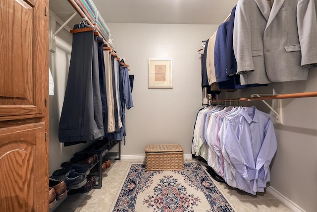 view of walk in closet