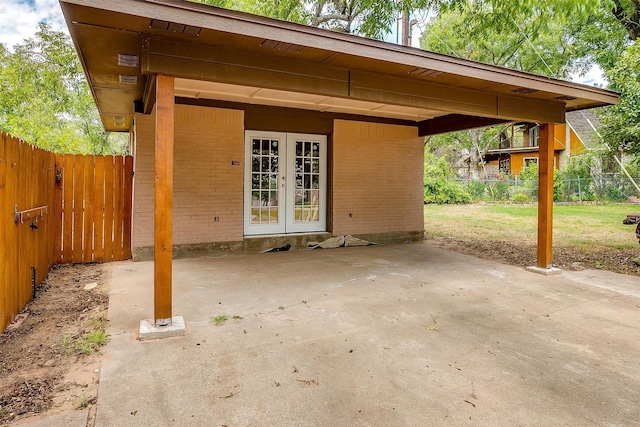 view of patio with french doors