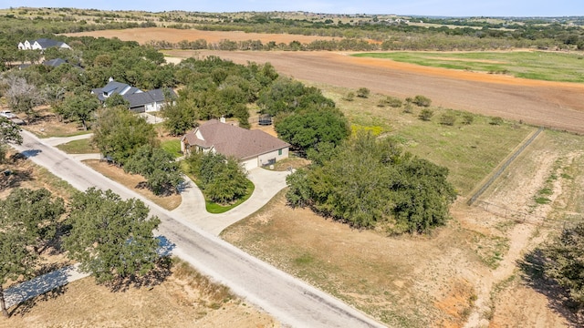 aerial view with a rural view