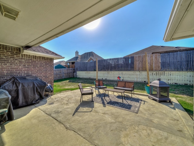 view of patio featuring area for grilling