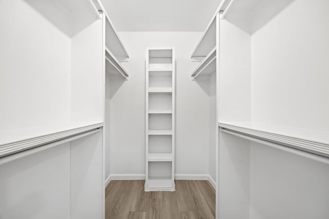 walk in closet featuring light wood-type flooring