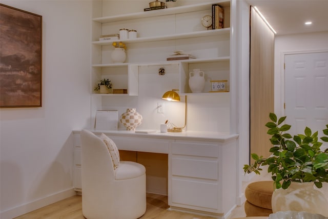 office area featuring light wood-type flooring