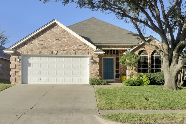 single story home with a garage