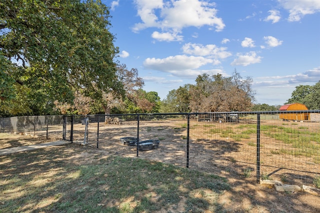 view of yard with a rural view