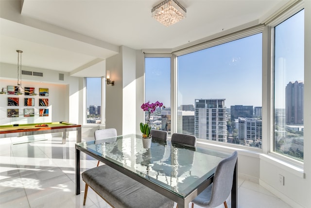 dining room featuring light tile patterned floors