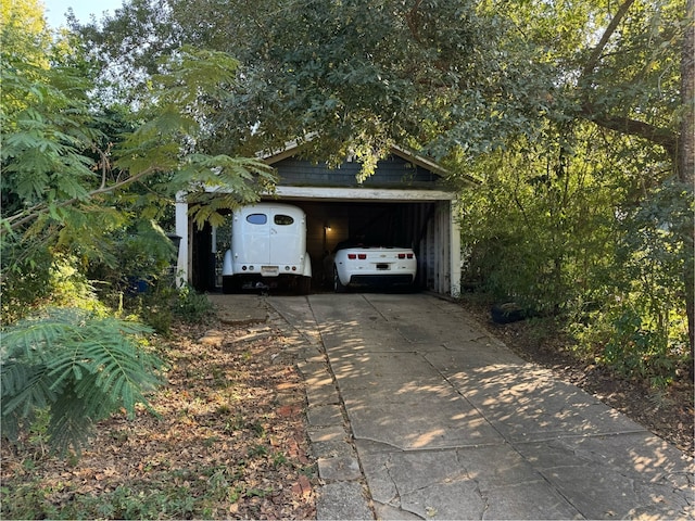 view of garage