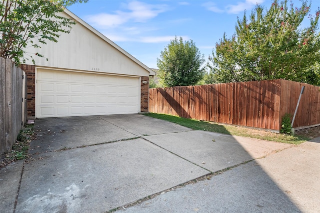 view of garage