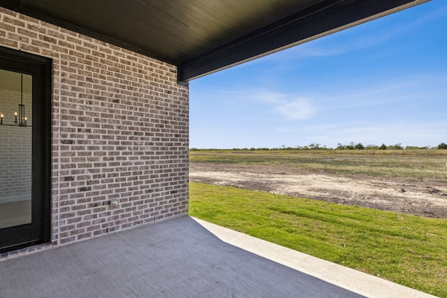 view of patio featuring a rural view