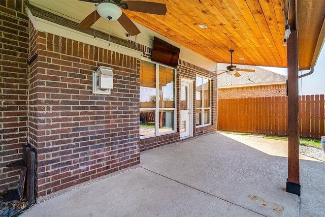 view of patio / terrace featuring ceiling fan