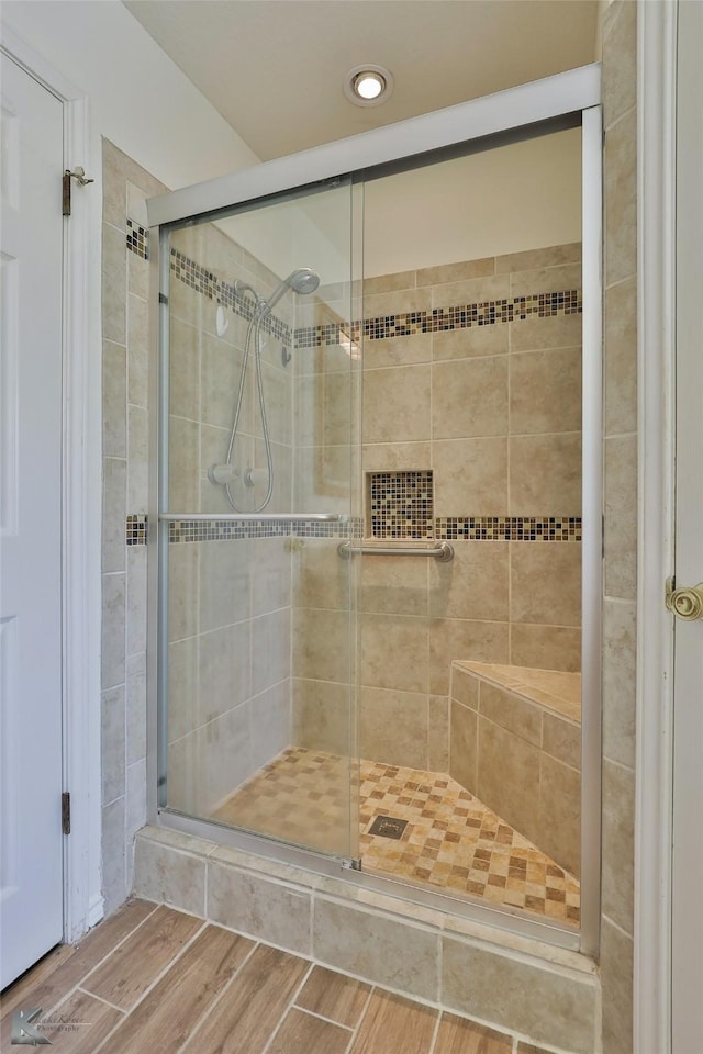 bathroom with walk in shower