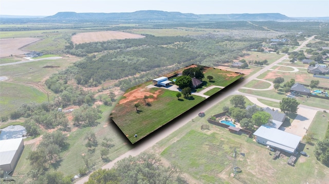 aerial view featuring a mountain view